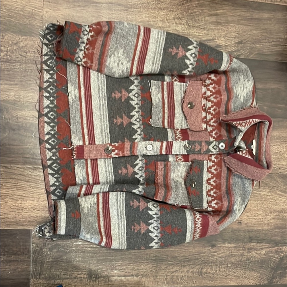 Cozy Patterned Button-Up Jacket